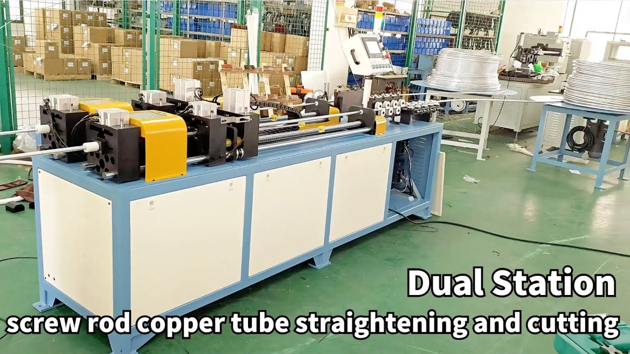 Dual Station screw rod copper tube straightening and cutting machine