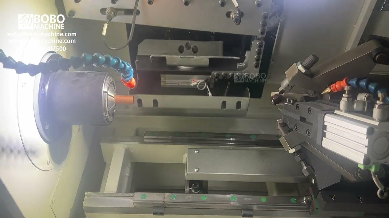 CNC copper tube spinning machine for drier filter#bobomachine #spinningmachine